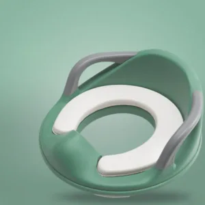 Reductor pentru toaleta Little Mom Safe Seat Green cu manere