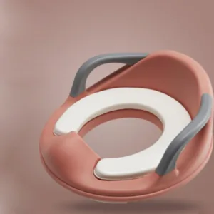 Reductor pentru toaleta Little Mom Safe Seat Pink cu manere
