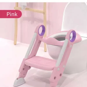 Reductor pentru toaleta cu scarita Little Mom Sturdy Pink