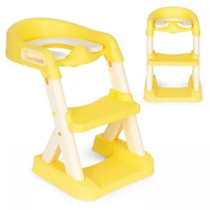 Reductor toaleta cu scara pentru copii Ecotoys Galben