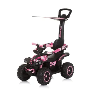 Ride On cu maner de control parental Chipolino ATV Alb cu Roz