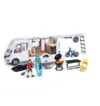 Rulota Dickie Camper Hymer Camping cu figurina si accesorii 30 cm