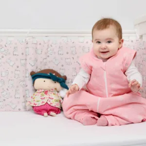 Sac de dormit KidsDecor cu picioruse si maneci 2 tog Stars in your eyes Pink 100 cm