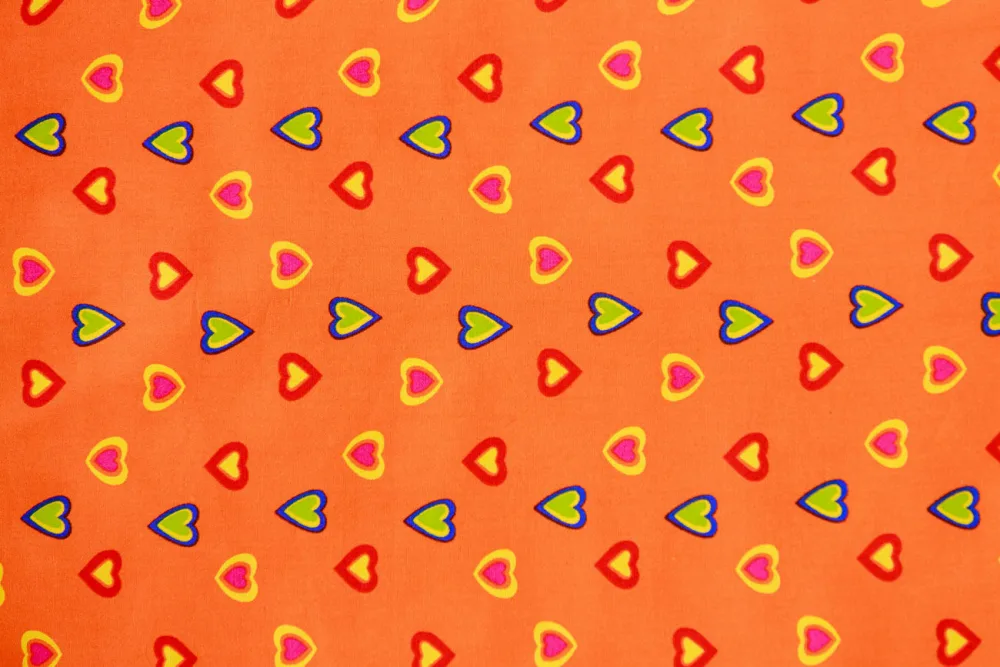 Sac de dormit copii 0.8 tog Kids Decor Inimioare portocalii din bumbac 85 cm