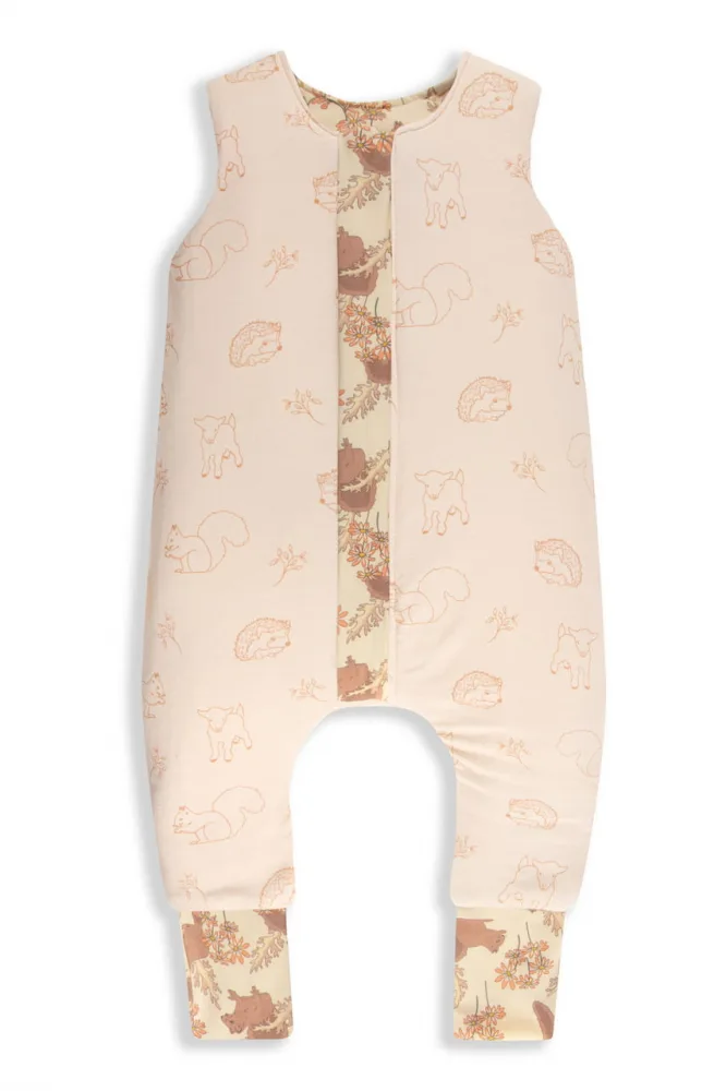 Sac de dormit cu 2 fete din bumbac cu picioare 6-12 luni XS animale de Epoca almondcream Sleepee 2.5 Tog