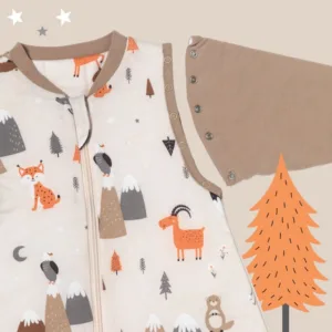 Sac de dormit cu maneca lunga detasabila Mountain Animals 80 cm 2.5 Tog