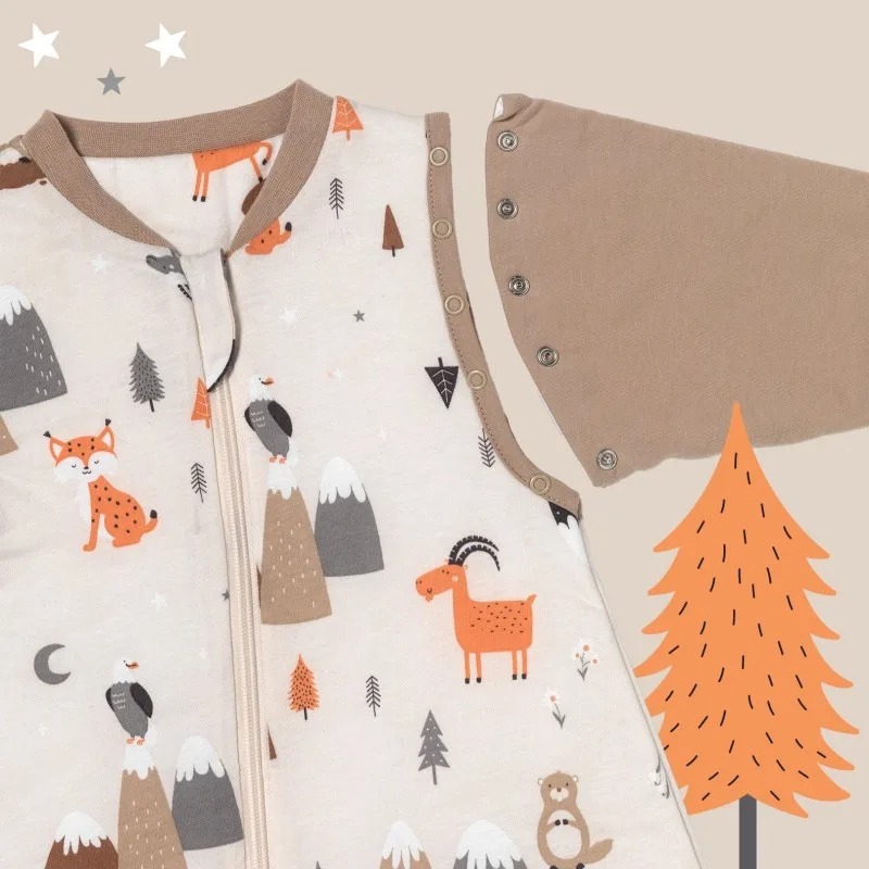 Sac de dormit cu maneca lunga detasabila Mountain Animals 80 cm 2.5 Tog