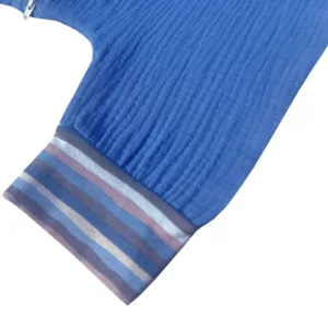 Sac de dormit cu picioruse 0.3 tog din muselina Deep Blue 70 cm