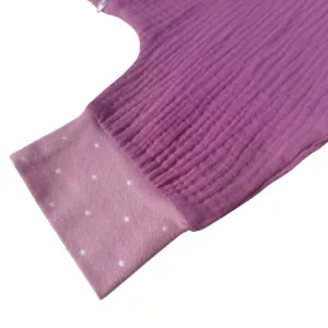 Sac de dormit cu picioruse 0.3 tog din muselina Lavender 80 cm