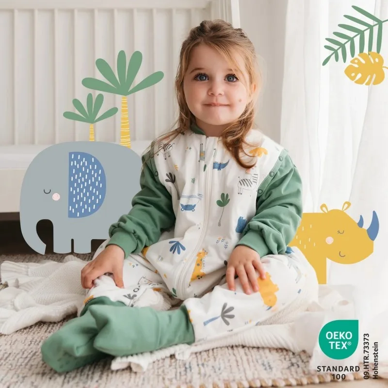 Sac de dormit cu picioruse si maneca lunga detasabila Jungle 130 cm + manseta 2.5 Tog