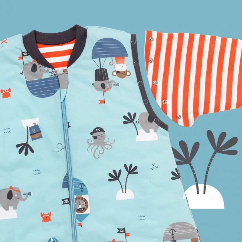 Sac de dormit cu picioruse si maneca lunga detasabila Pirate 100 cm + manseta 1.0 Tog