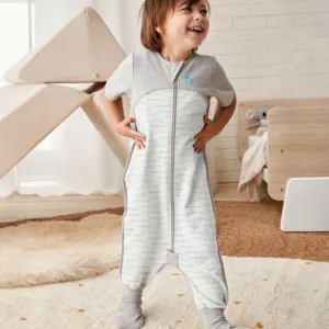 Sac de dormit cu picioruse si maneca scurta Love to Dream Alb 1 Tog 3 ani