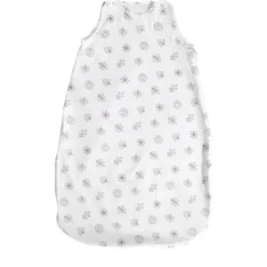 Sac de dormit de primavaravara 85 cm bumbac ranforce White Abstract Leaves