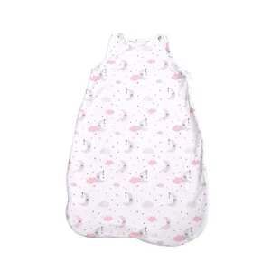 Sac de dormit de vara bebe 95 cm roz luna si stele