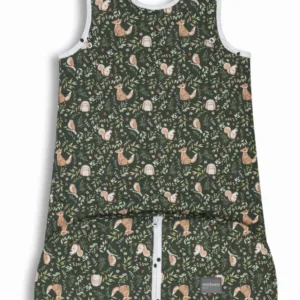 Sac de dormit din bumbac 0-24 luni Grow with me Forest Green Sleepee 2