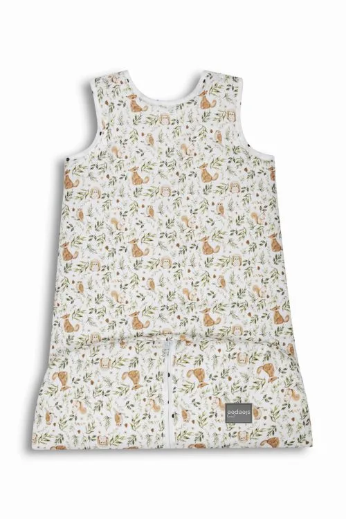 Sac de dormit din bumbac 0-24 luni Grow with me Forest Ivory Sleepee 2