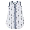 Sac de dormit din bumbac organic exterior muselina Fresk Giraf indigo blue 12-18 luni