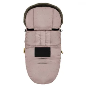 Sac de dormit impermeabil de iarna din plus cu umplutura fleece pentru carucior 105x48cm Sepia Rose