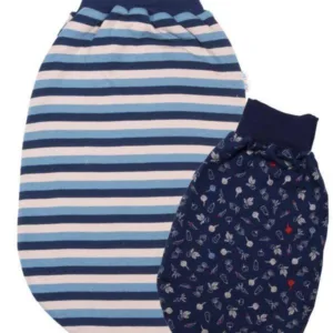 Sac de dormit reversibil din bumbac organic Stripped Blue