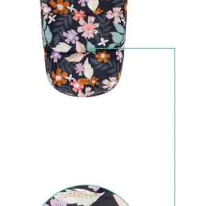 Sac de iarna cu guler blanita detasabil pentru carucior negru floral 100x50 cm Fillikid