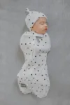 Saculet Swaddle pentru infasat Nou Nascut + caciulita First Step Dots 0.2 Tog Sleepee