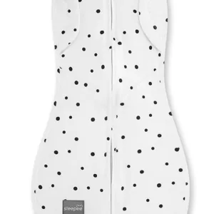 Saculet Swaddle pentru infasat + caciulita Second Step Dots 0.2 Tog Sleepee