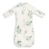 Saculet Swaddle pentru infasat din bumbac + Caciulita Third Step Eucalipt Sleepee