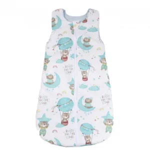Saculet de dormit gros din bumbac model ursuleti 0-6 luni