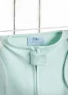 Saculet swaddle pentru infasat din bumbac + caciulita Second Step menta Sleepee