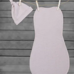 Saculet swaddle pentru infasat nou nascut + caciulita First Step roz Sleepee