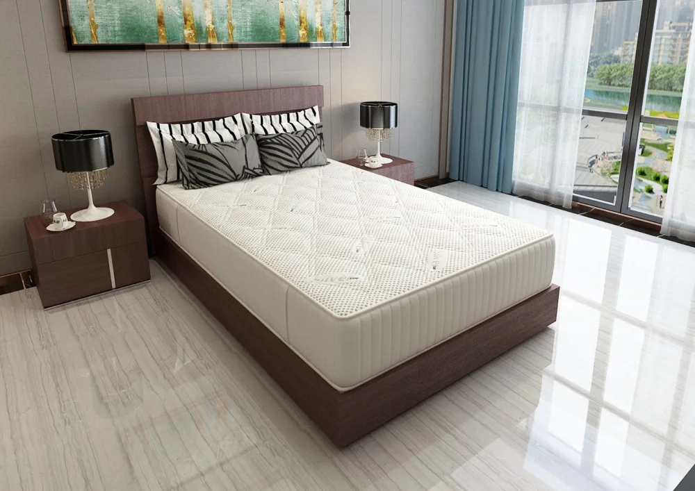 Saltea cu memorie si arcuri Silver Evolution Pocket Spring 90 x 200 x 30 cm cu husa tricot silver