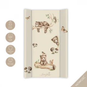 Saltea de infasat cu spate intarit si margini de protectie 50x80 cm Happy Bear