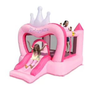 Saltea gonflabila Happy Hop Castel Printese cu loc de joaca si tobogan