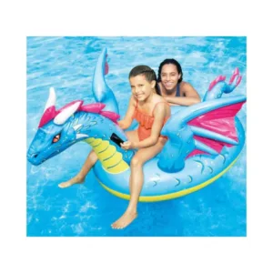 Saltea gonflabila pentru copii in forma de dragon Intex Ride-on 201 x191 cm