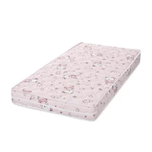 Saltea patut Lorelli Relax Pink Ballerina Bear 120x60x10 cm din spuma elastica cu husa detasabila din bumbac