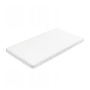 Saltea patut bebe New Baby din spuma si cocos cu husa detasabila din bumbac 90x40x7 cm alb