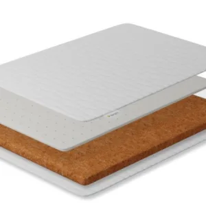 Saltea pentru bebe cocos latex cu husa detasabila bumbac organic si lana 127x63x10 cm