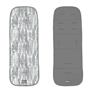 Saltea pentru carucior KikkaBoo cu doua fete Leaves Grey