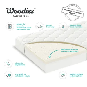 Saltea pentru copii Quality cu fata dubla din spuma Pur si latex 90X40X7 cm