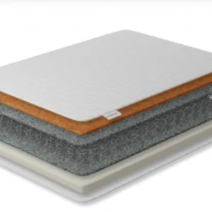 Saltea pentru copii cocos spuma arcuri latex cu husa detasabila bumbac127x63x14 cm