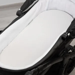 Saltea pentru landou bebelusi din fibre de cocos cu husa matlasata detasabila cu fermoar 75x35x3cm Sensillo Alba