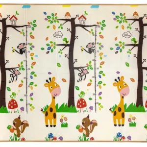 Saltea pliabila de joaca cu fata dubla 197x177 cm Savanna and Tree