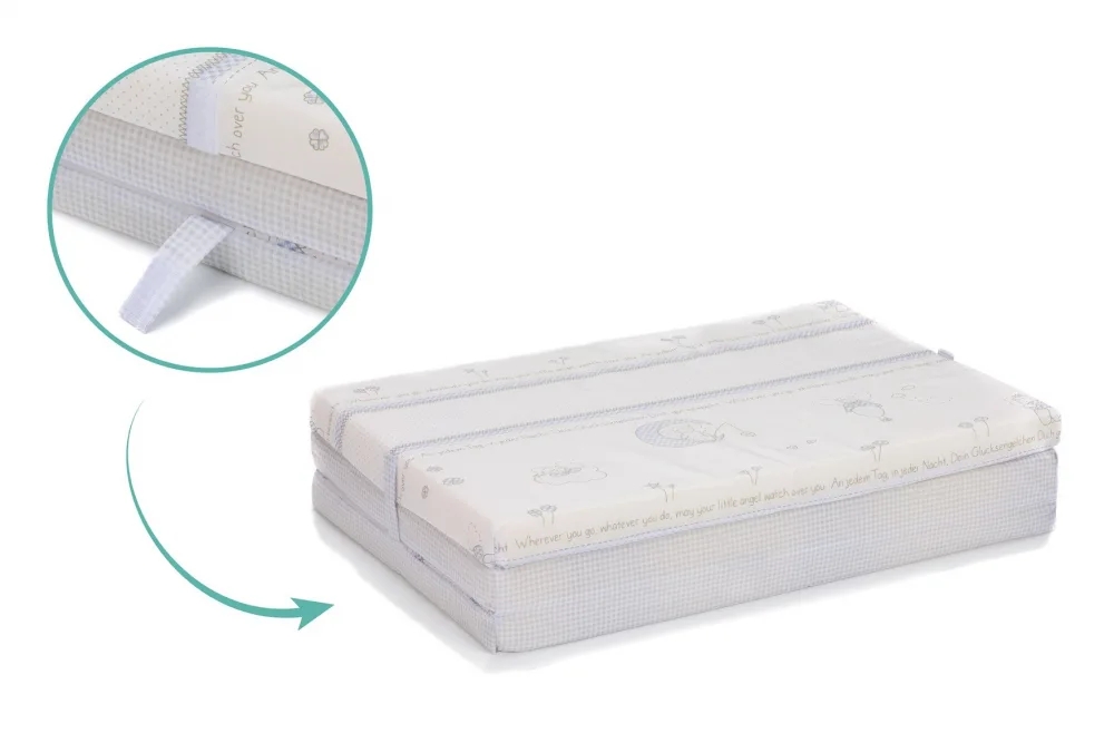 Saltea pliabila pentru copii Fillikid White Blue 120x60x4 cm