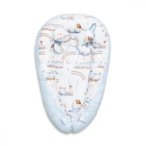 Salteluta 3 in 1 Baby Nest multifunctional din bumbac Train