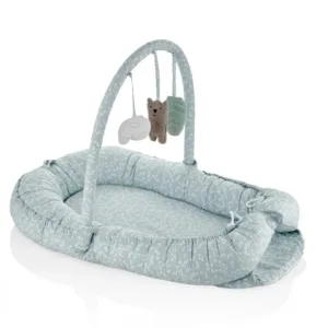 Salteluta Baby Nest cu bara jucarii Between parents Turcoaz