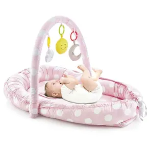 Salteluta BabyNest cu bara jucarii Between parents roz