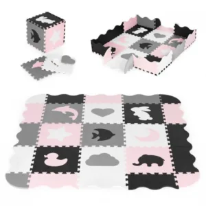 Salteluta de joaca Ecotoys tip puzzle cu pereti 25 elemente ECOEVA011