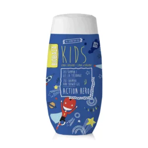 Sampon  gel de dus natural pentru copii Action Hero Biobaza 250 ml