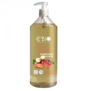 Sampon si gel de dus organic 2 in 1 cu piersici albe 1000 ml