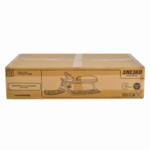 Sanie cu volan Moni Snowy Blue cu scaun moale si cadru metalic